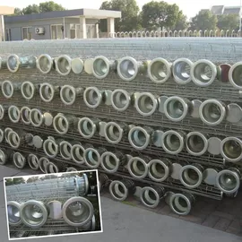 Galvanized / Silicon Industrial Dust Collector Filter Bags Cage Bag Filter Cage