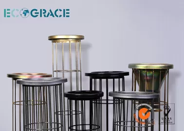 Industrial Baghouse Dust Collector Filter Bag Cage With Galvanized / Silicon Coating Light